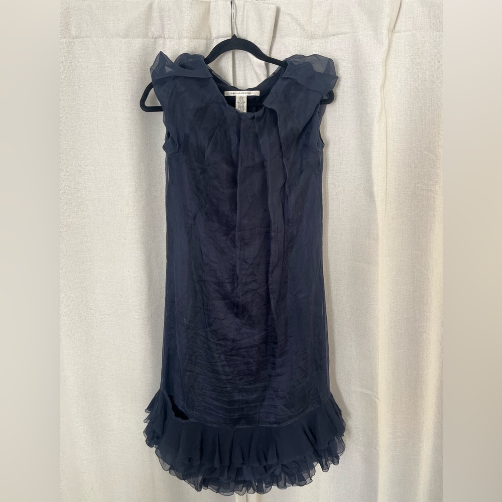 DVF navy cocktail dress